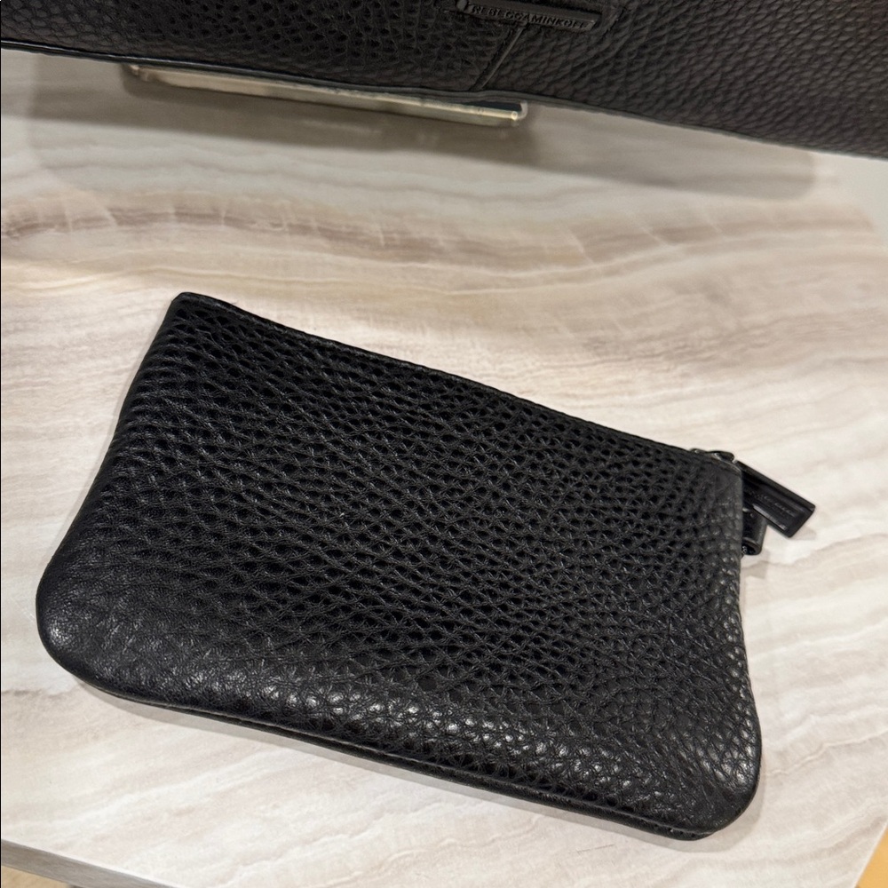 Rebecca Minkoff Black Studded Pebbled Leather Unlined Tote Wallet Set - Picture 13 of 17